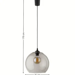 Lampa wisząca CUBUS czarna klosz grafit 1xE27 30 cm