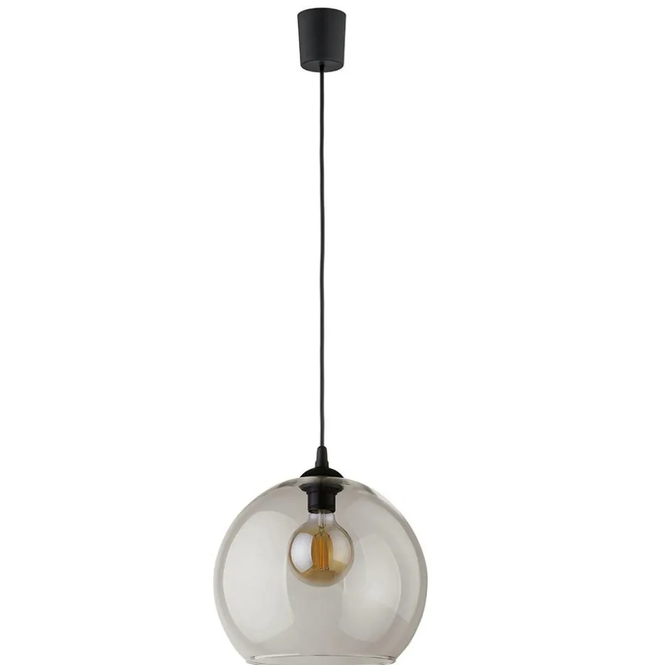 Lampa wisząca CUBUS czarna klosz grafit 1xE27 30 cm