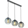 Lampa Wisząca CUBUS Czarny Grafitowy Listwa Szklane Klosze 3xE27