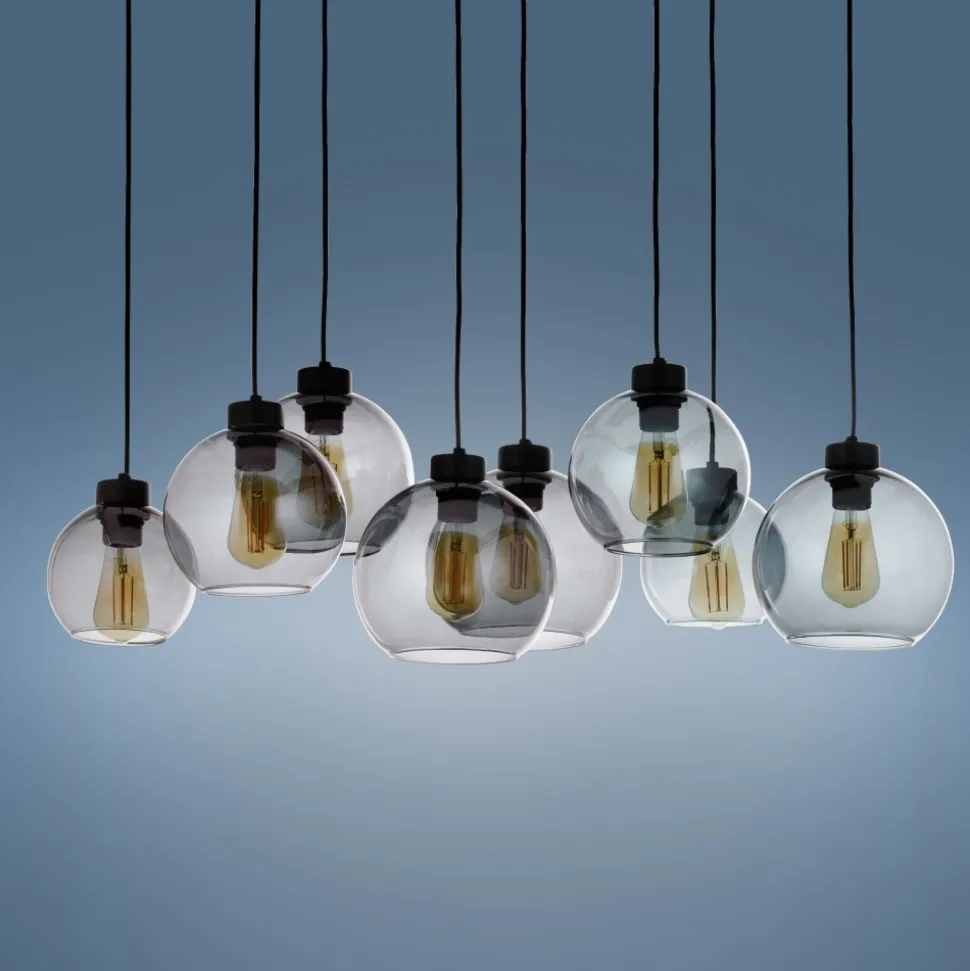 Lampa Wisząca CUBUS Czarny Grafitowy 8xE27