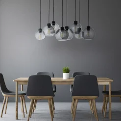 Lampa Wisząca CUBUS Czarny Grafitowy 8xE27
