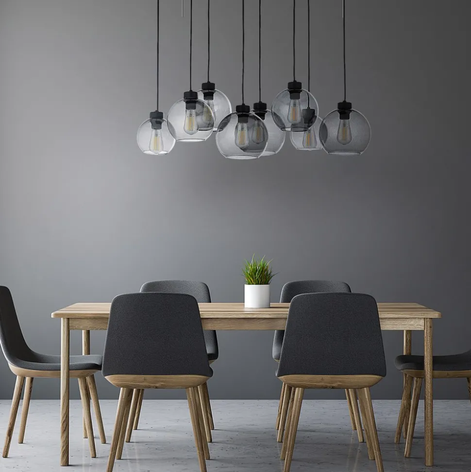 Lampa Wisząca CUBUS Czarny Grafitowy 8xE27