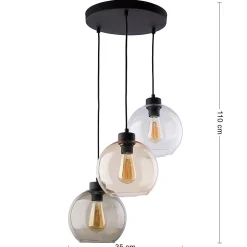 Lampa Wisząca CUBUS Wielokolorowy Szklane Klosze 3xE27