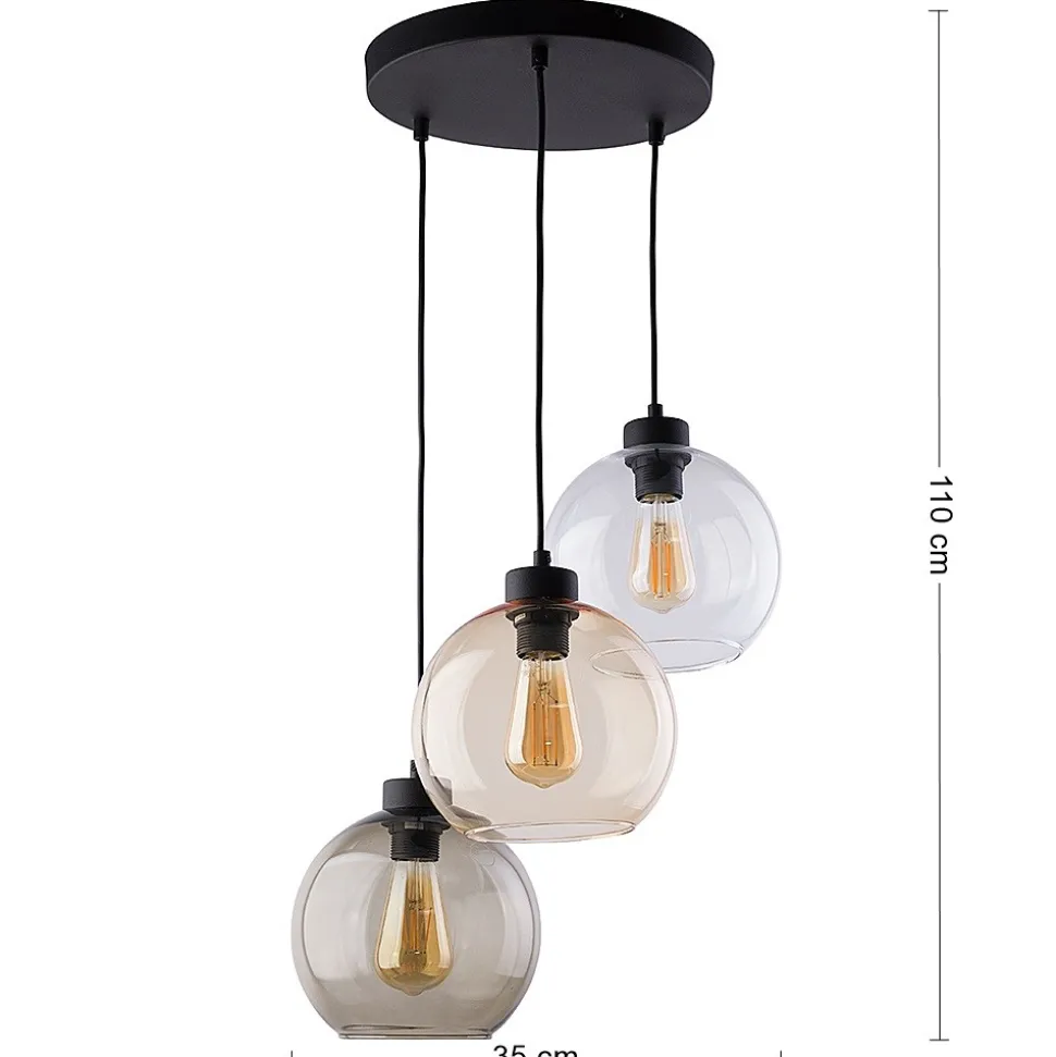 Lampa Wisząca CUBUS Wielokolorowy Szklane Klosze 3xE27