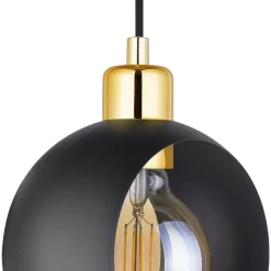 Lampa Wisząca CYKLOP Czarny Złoty 1xE27