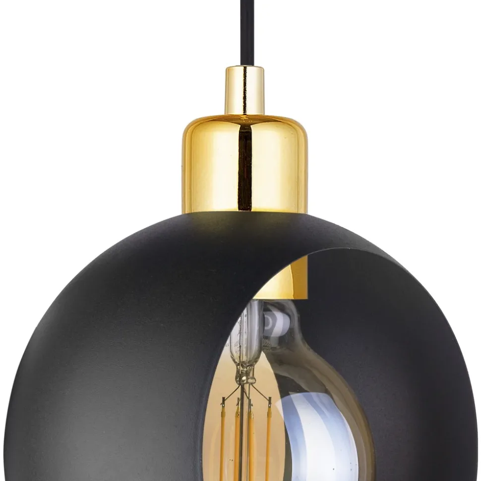 Lampa Wisząca CYKLOP Czarny Złoty 1xE27