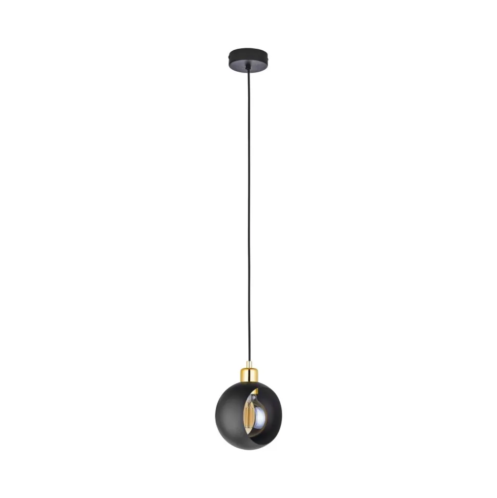 Lampa Wisząca CYKLOP Czarny Złoty 1xE27