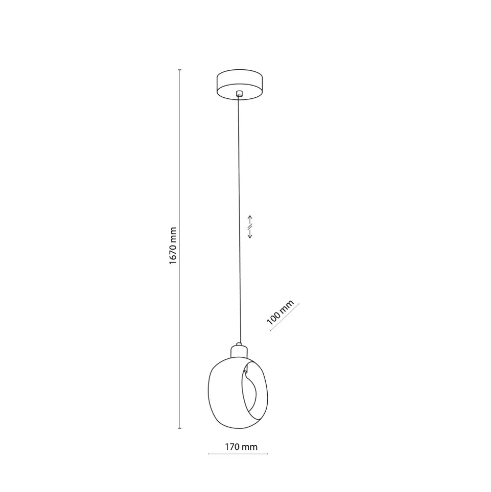 Lampa Wisząca CYKLOP Czarny Złoty 1xE27
