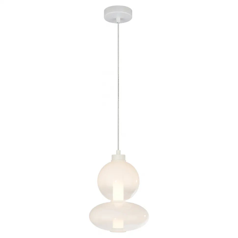 Lampa wisząca DAPHNE Biała Szklana 12W LED 3000K 20cm