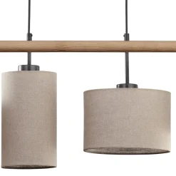 Lampa Wisząca DEVA Brązowy Beżowy Abażury 4xE27