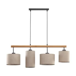 Lampa Wisząca DEVA Brązowy Beżowy Abażury 4xE27