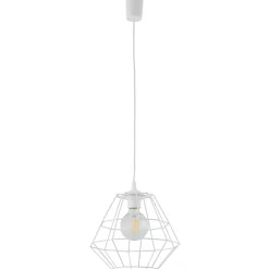 Lampa Wisząca DIAMOND Biały Metalowy Klosz 1xE27 30cm