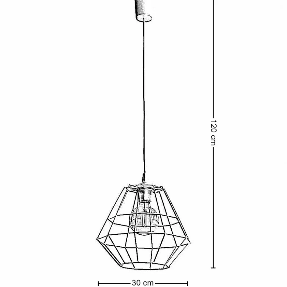 Lampa Wisząca DIAMOND Biały Metalowy Klosz 1xE27 30cm