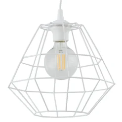 Lampa Wisząca DIAMOND Biały Metalowy Klosz 1xE27 30cm