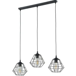 Lampa Wisząca DIAMOND Czarny Metalowe Klosze 3xE27