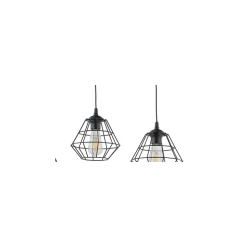 Lampa Wisząca DIAMOND Czarny Metalowe Klosze 3xE27