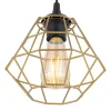 Lampa Wisząca DIAMOND Czarny Złoty Metalowy Klosz 1xE27 22cm