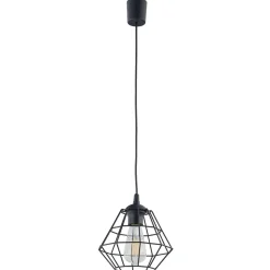 Lampa Wisząca DIAMOND Czarny Metalowy Klosz 1xE27 22 cm