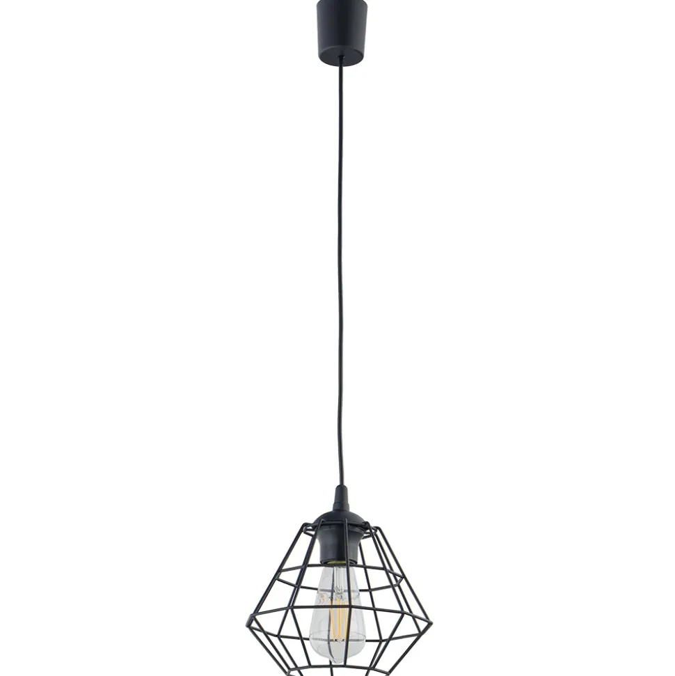 Lampa Wisząca DIAMOND Czarny Metalowy Klosz 1xE27 22 cm