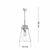 Lampa Wisząca DOMINO I Czarny Transparentny Szklany Klosz 1xE27 23 cm