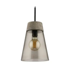 Lampa Wisząca DOMINO I Czarny Transparentny Szklany Klosz 1xE27 23 cm