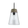 Lampa Wisząca DOMINO I Czarny Transparentny Szklany Klosz 1xE27 23 cm