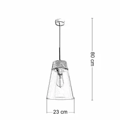 Lampa Wisząca DOMINO I Czarny Transparentny Szklany Klosz 1xE27 23 cm