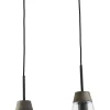 Lampa Wisząca DOMINO I Czarny Transparentny Szklany Klosz 2xE27