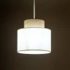 Lampa wisząca DUO biała juta 1xE27 20 cm