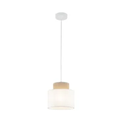 Lampa wisząca DUO biała juta 1xE27 20 cm