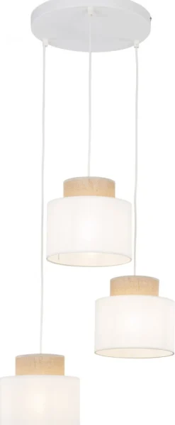 Lampa Wisząca DUO Biały Abażury 3xE27