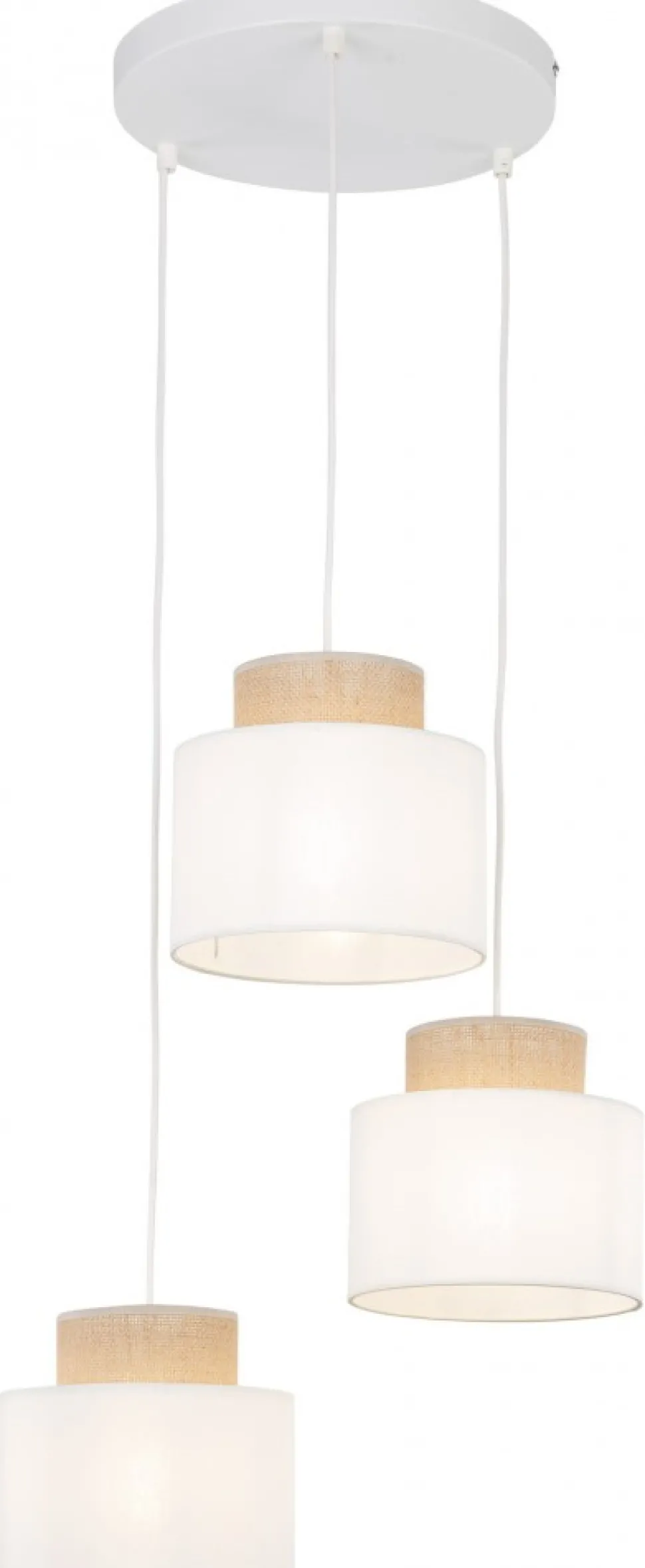 Lampa Wisząca DUO Biały Abażury 3xE27