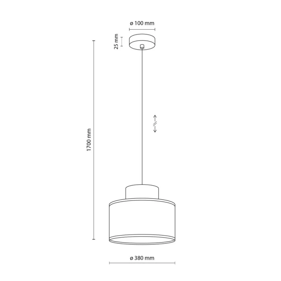 Lampa wisząca DUO czarna abażur juta zielony 1xE27 38 cm