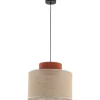Lampa wisząca DUO czarna abażur juta 1xE27 38 cm