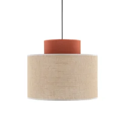 Lampa wisząca DUO czarna abażur juta 1xE27 38 cm