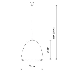 Lampa Wisząca EGG Biały Złoty Metalowy Klosz 1xE27 38cm