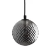 Lampa Wisząca ELENA Czarny Szklany Klosz 1xG9