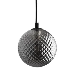 Lampa Wisząca ELENA Czarny Szklany Klosz 1xG9