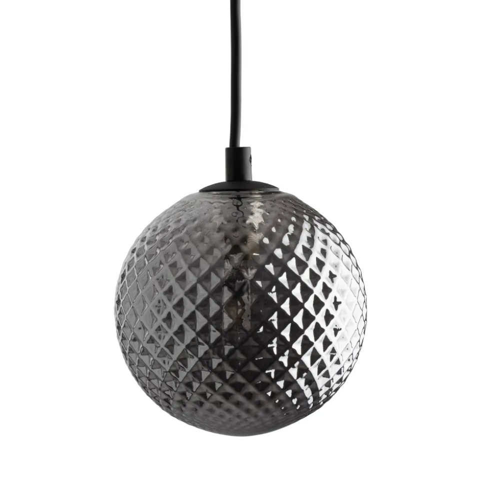 Lampa Wisząca ELENA Czarny Szklany Klosz 1xG9