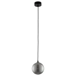 Lampa Wisząca ELENA Czarny Szklany Klosz 1xG9