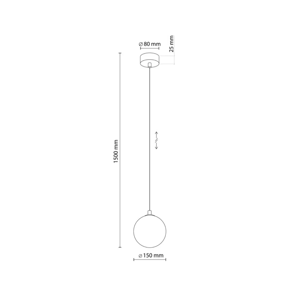 Lampa Wisząca ELENA Czarny Szklany Klosz 1xG9