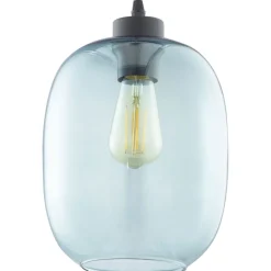 Lampa Wisząca ELIO Czarny Niebieski Szklany Klosz 1xE27