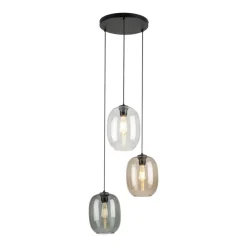 Lampa Wisząca ELIO Mix Szklane Klosze 3xE27 45cm