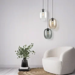 Lampa Wisząca ELIO Mix Szklane Klosze 3xE27 45cm