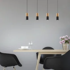 Lampa Wisząca ELIT Czarny Brązowy 4xGU10