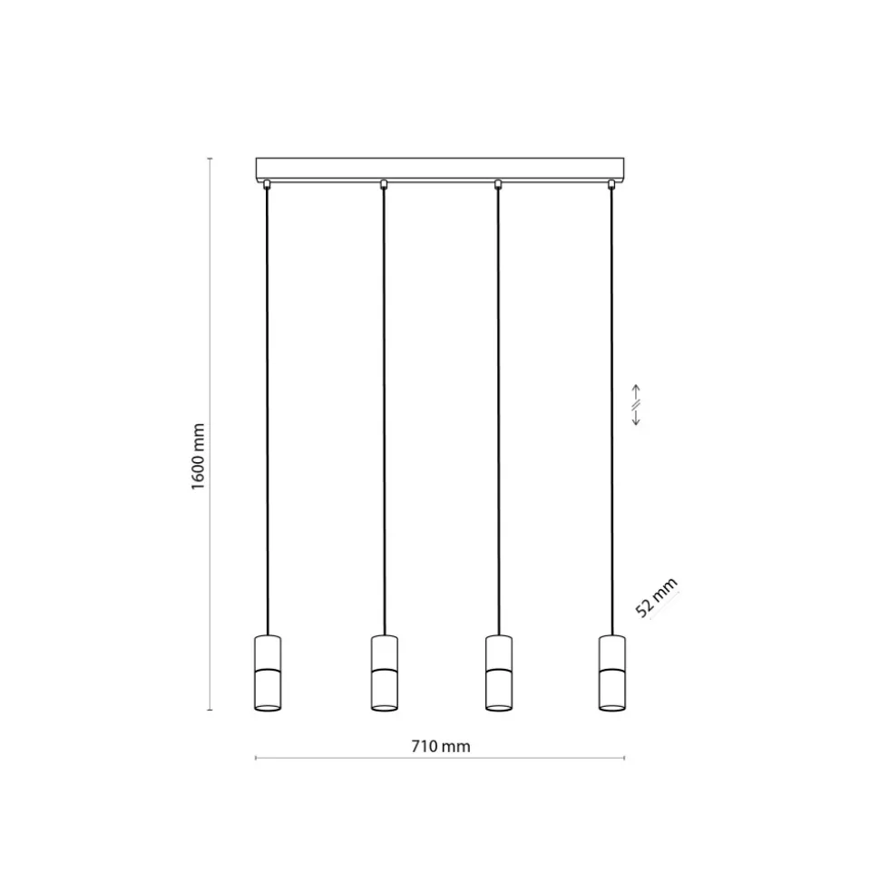 Lampa Wisząca ELIT Czarny Brązowy 4xGU10