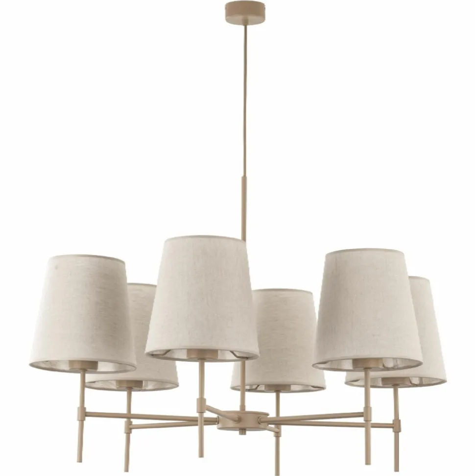 Lampa wisząca ELIZABETH sabia beżowa 6xE27