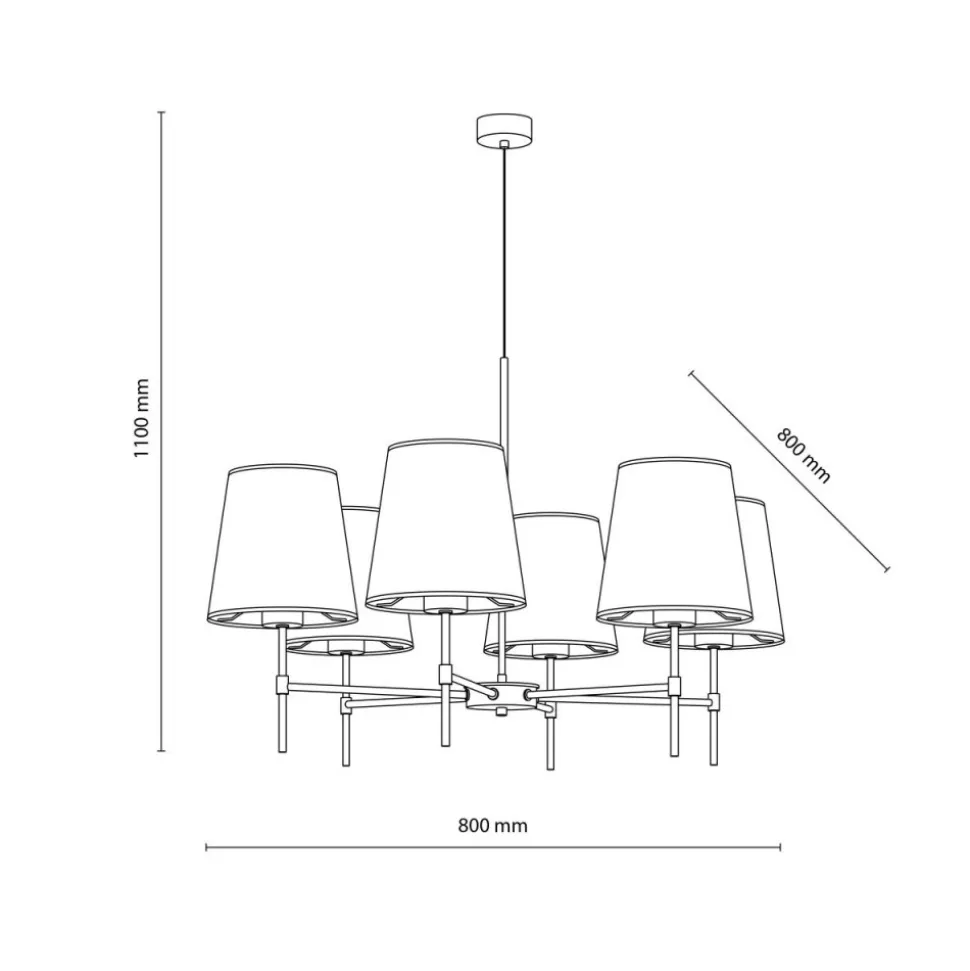 Lampa wisząca ELIZABETH sabia beżowa 6xE27