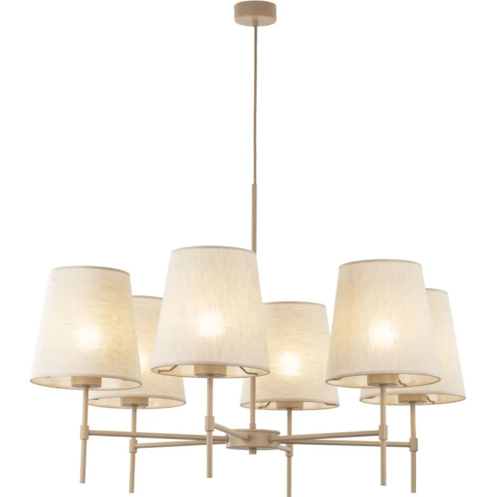 Lampa wisząca ELIZABETH sabia beżowa 6xE27