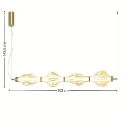 Lampa wisząca ELVA mosiądz 1xLED 30W 3000K